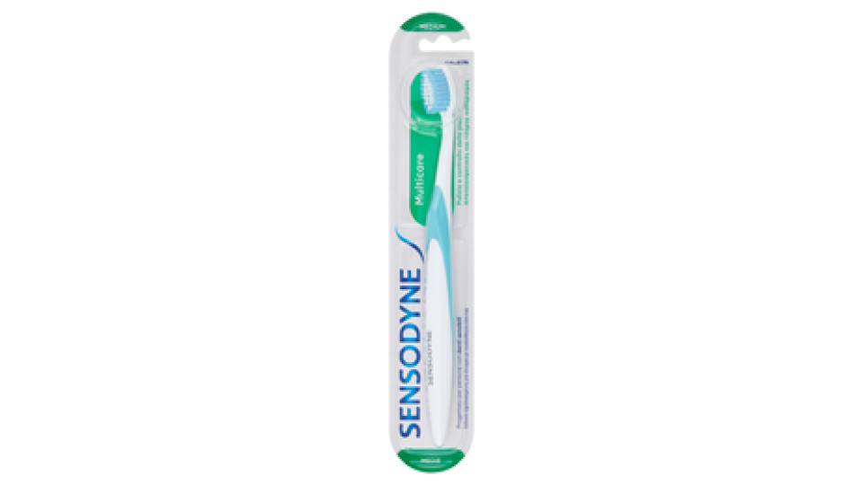 Sensodyne Spazzolino per Denti Sensibili Multicare Controlla l'Accumulo di Placca con Setole Medie