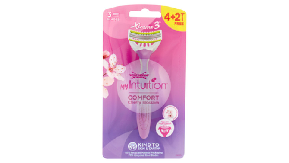 Wilkinson Sword Rasoio usa&getta My Intuition Xtreme3 Comfort Cherry Blossom 4+2