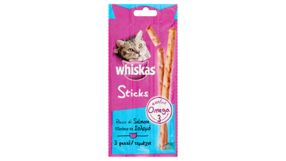 Whiskas Sticks ricco di salmone 3 pezzi