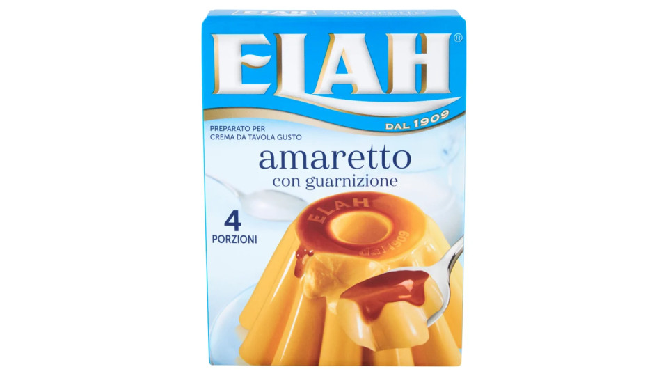 Elah Preparato per crema da tavola gusto amaretto con guarnizione
