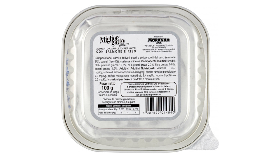 Migliorgatto Sterilized Prelibato Paté con Salmone e Riso