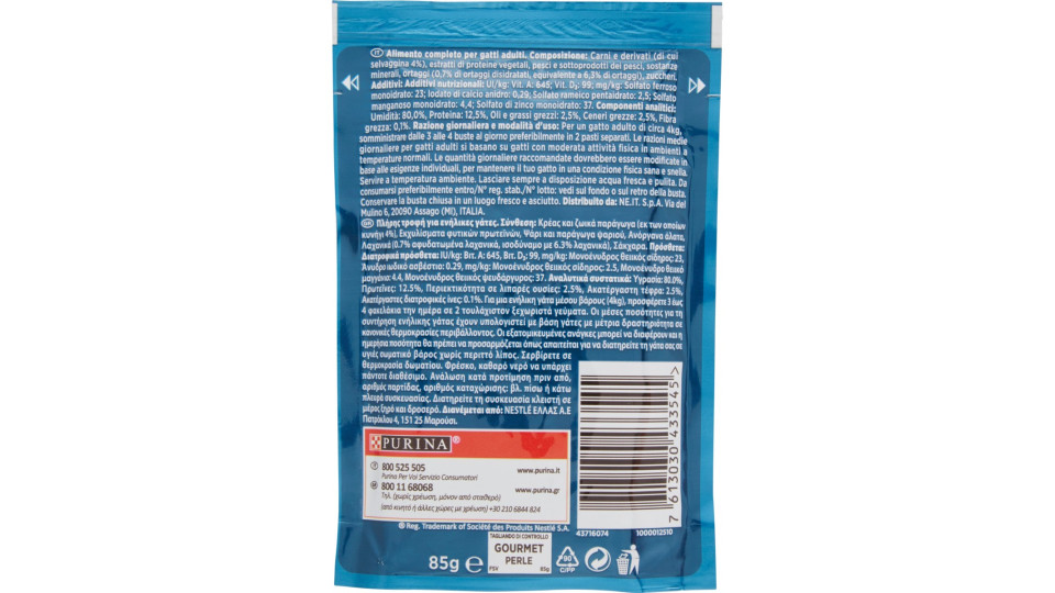 Purina, gatto Gourmet Perle Filettini in salsa con verdure
