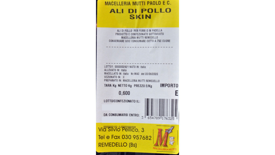 Ali di pollo Macelleria Mutti