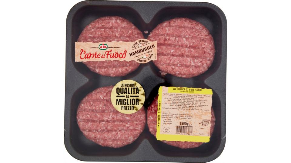 Aia Carne al Fuoco Big Burger di puro Suino