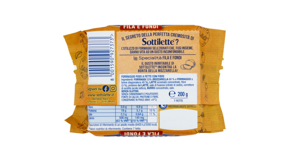 Kraft sottilette fila e fondi