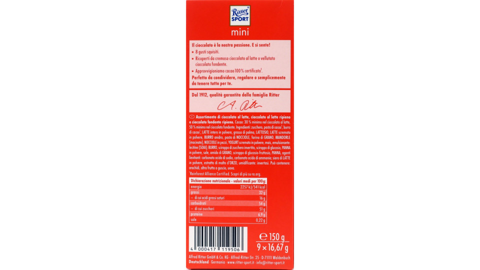 Ritter Sport Mini Tower Colourful Variety 150g