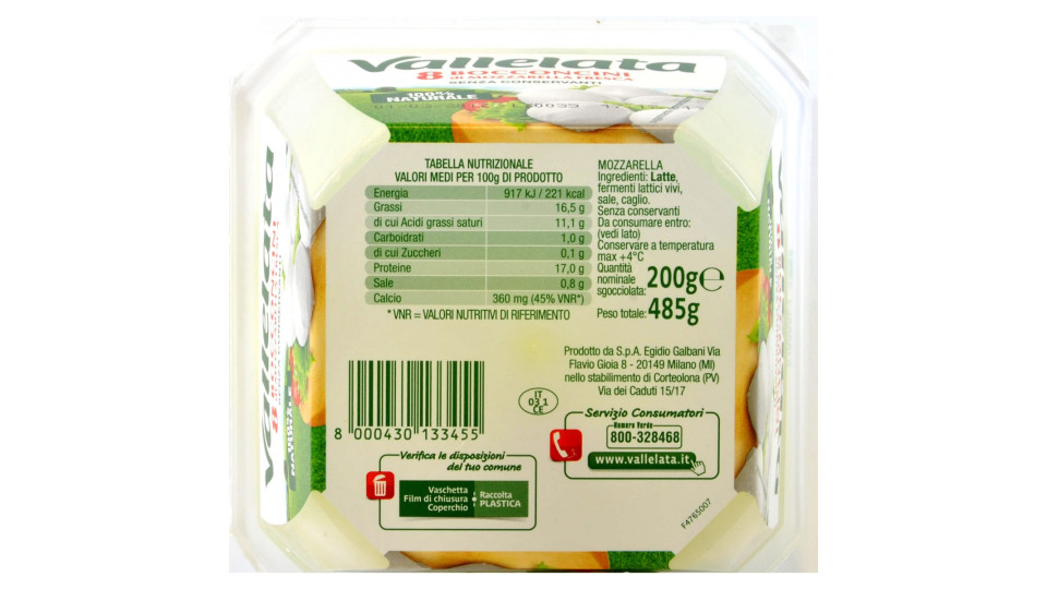 Vallelata bocconcini di mozzarella