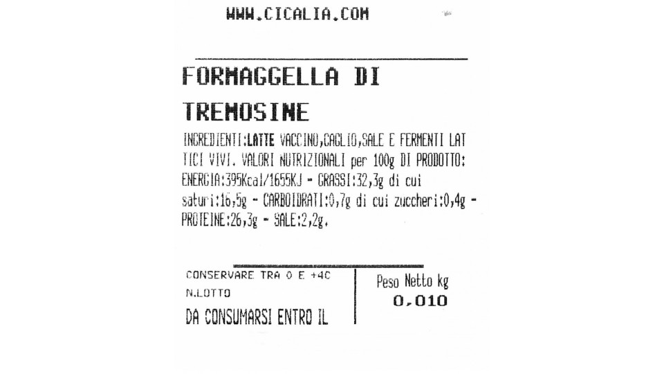 Formaggella tremosine