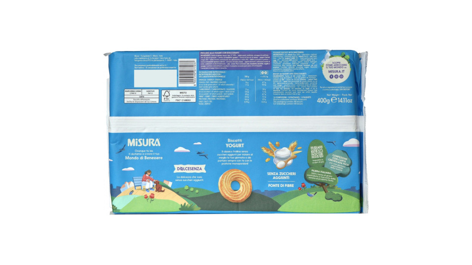 BISCOTTI FROLLINI DOLCESENZA MISURA CON YOGURT GR400