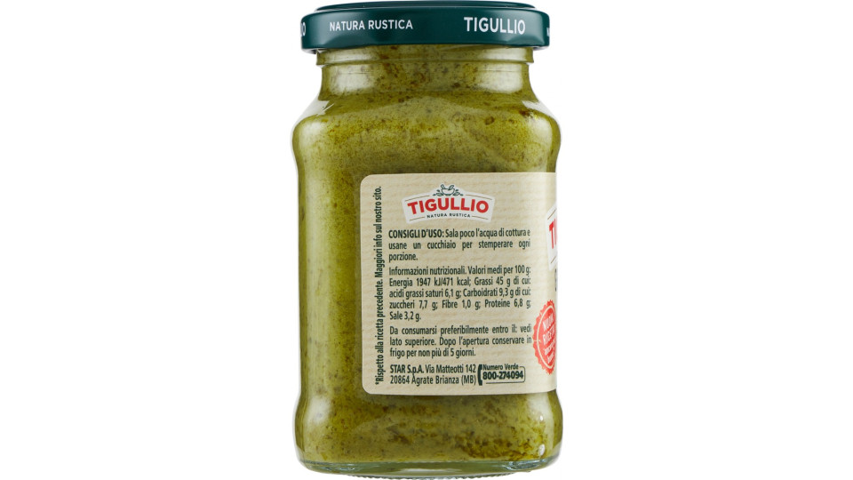GRAN PESTO GENOVESE SENZA AGLIO TIGULLIO