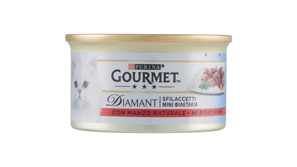 GOURMET DIAMANT CIBO UMIDO PER GATTI SFILACCETTI CON MANZO NATURALE