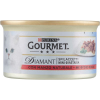 GOURMET DIAMANT CIBO UMIDO PER GATTI SFILACCETTI CON MANZO NATURALE