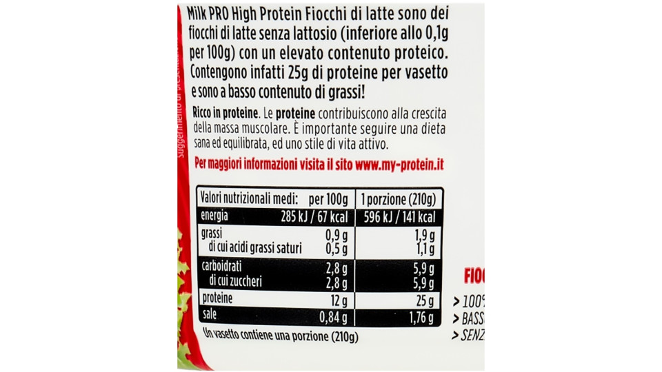 Milk protein fiocchi di latte gr.210