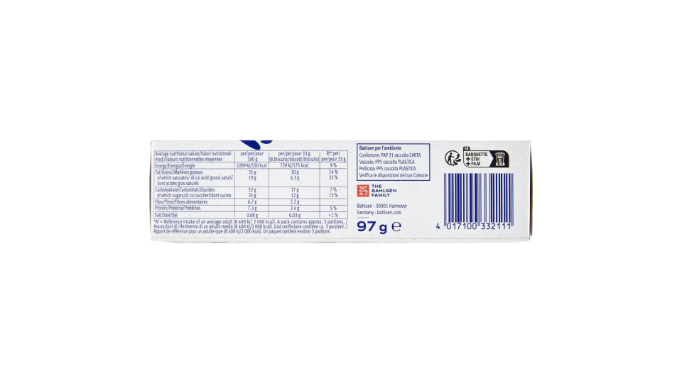 Bahlsen Chocolate Wafers Dark 97 g