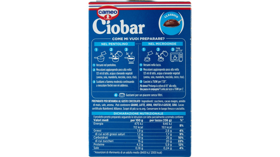 cameo Ciobar Classico 15 x 25 g