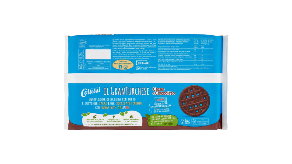 Colussi il GranTurchese Cacao e Cioccolato One Piece 340 g