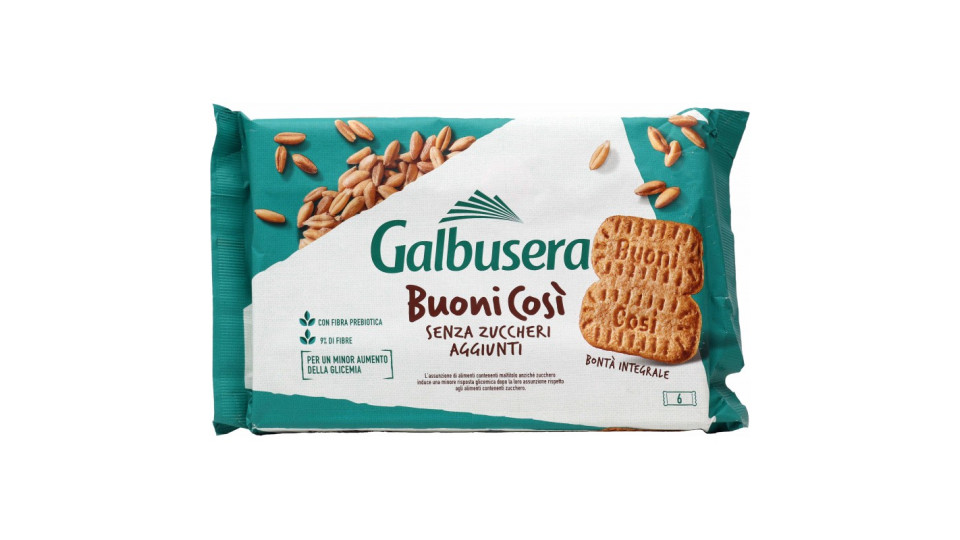 Galbusera BuoniCosi Senza Zuccheri Aggiunti Integrale Latte 6 x 50 g
