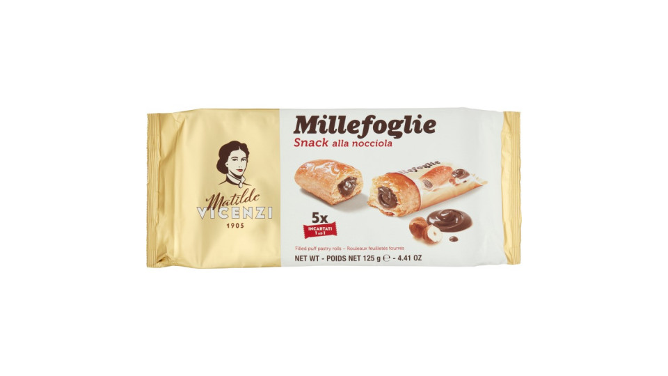 Matilde Vicenzi Millefoglie Snack alla nocciola 5 x 25 g