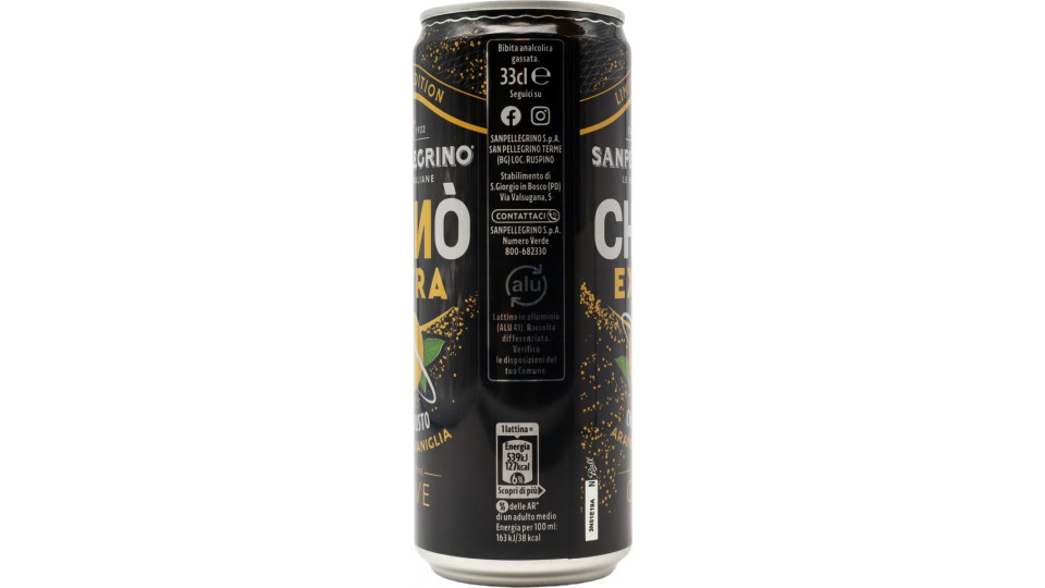 BIBITE SANPELLEGRINO, Bevanda Gassata, Chinò EXTRA, Lattina - 330ml
