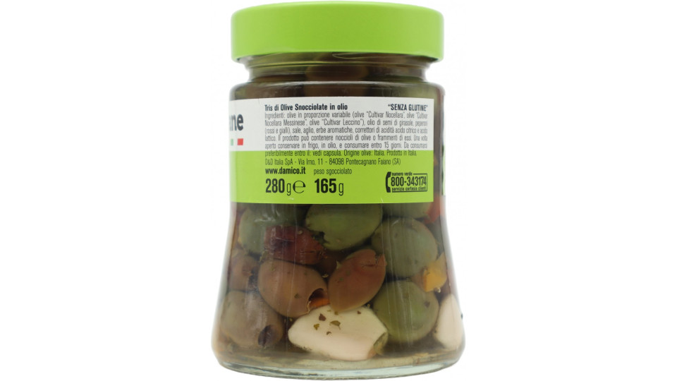 D'Amico tris olive italiane snocciolate 280 g