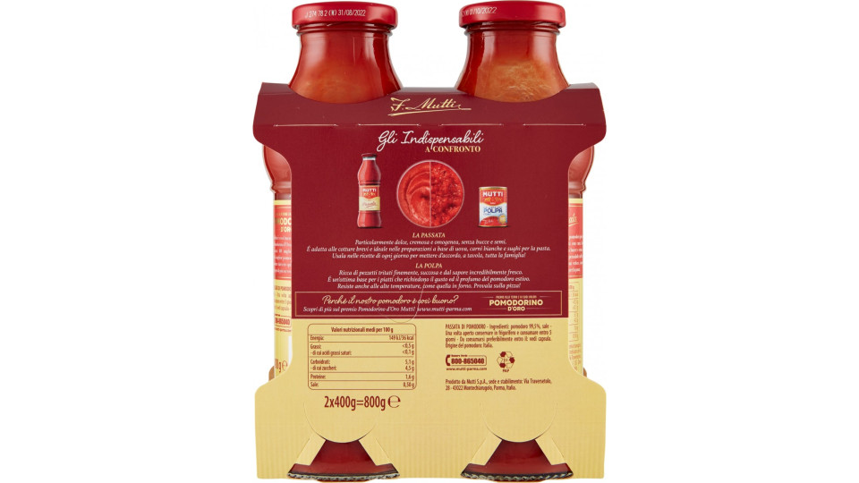 Mutti Passata di Pomodoro 2 x 400 g