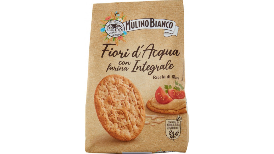 Mulino Bianco Fiori d'Acqua Cracker Integrali Senza Lievito Ricchi di Fibre 250g