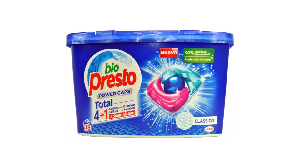 BIO PRESTO Power Caps Classico 18 Lavaggi 18 x 12 g