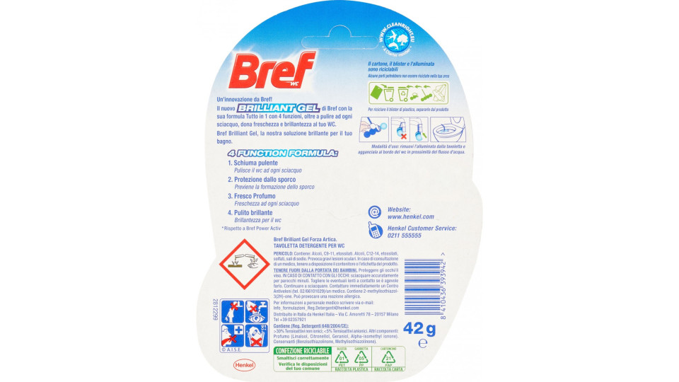 BREF WC Brilliant Gel Tutto in 1 Forza Artica 2 x 42 g