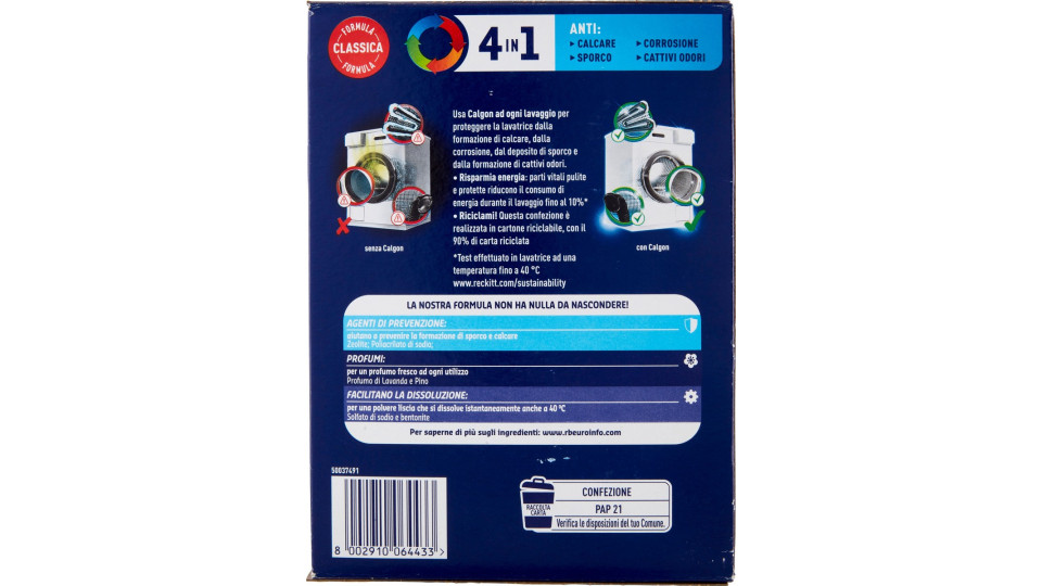 Calgon Original Power Polvere 4in1 Anticalcare lavatrice 1,8 kg