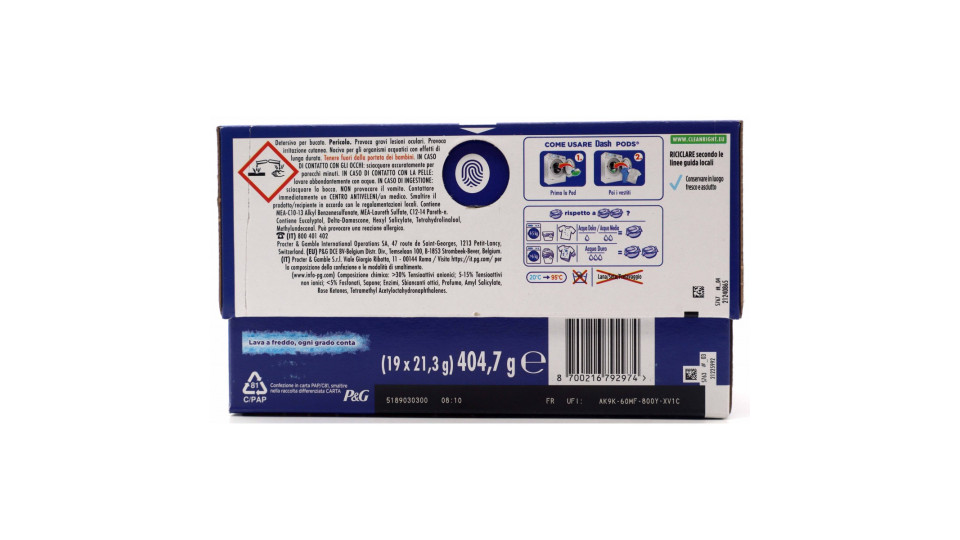 Dash Power Pods Detersivo Lavatrice Capsule + Tocco Lenor Risveglio Primaverile, 38 Lavaggi 809,4 g