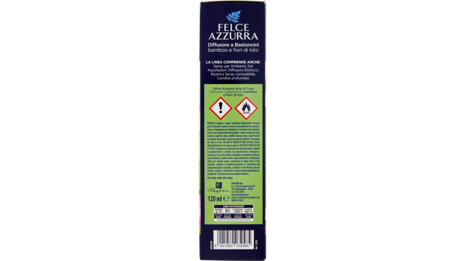 Felce Azzurra Aria di Casa bamboo e fiori di loto Diffusore a Bastoncini 120 ml