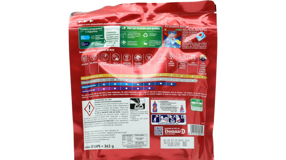 PRIL Excellence 3in1 Caps Limone 20pz (362g)