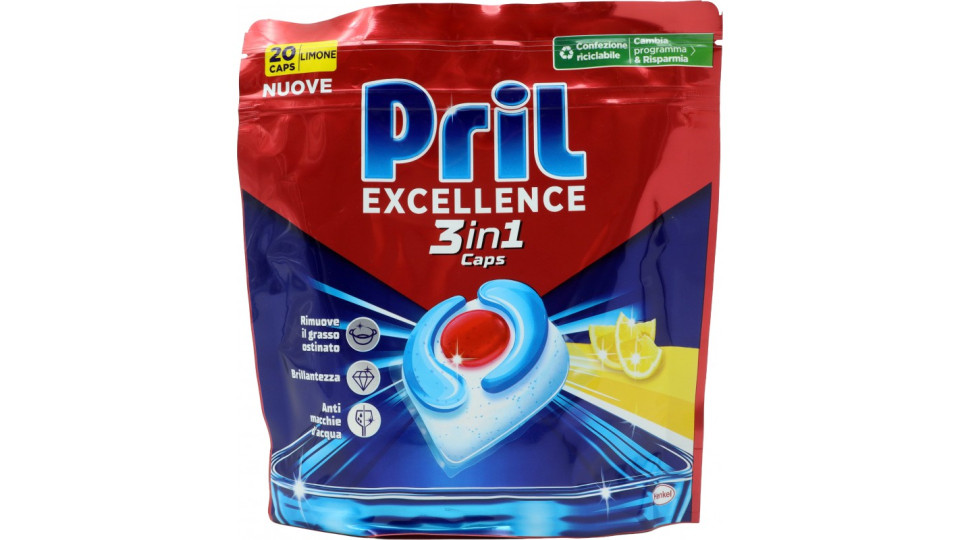 PRIL Excellence 3in1 Caps Limone 20pz (362g)