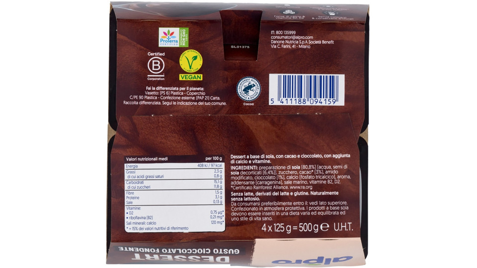 Alpro Soya dessert dark chocolate