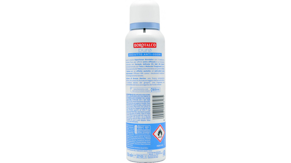Borotalco purø Profumo di Brezza Marina Deo 0% Sali 150 ml