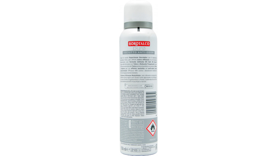 Borotalco purø Profumo di Brezza Muschiata Deo 0% Sali 150 ml
