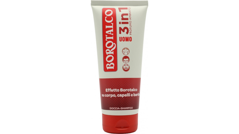 Borotalco Uomo 3in1 Profumo Ambrato Doccia-Shampoo 200 ml