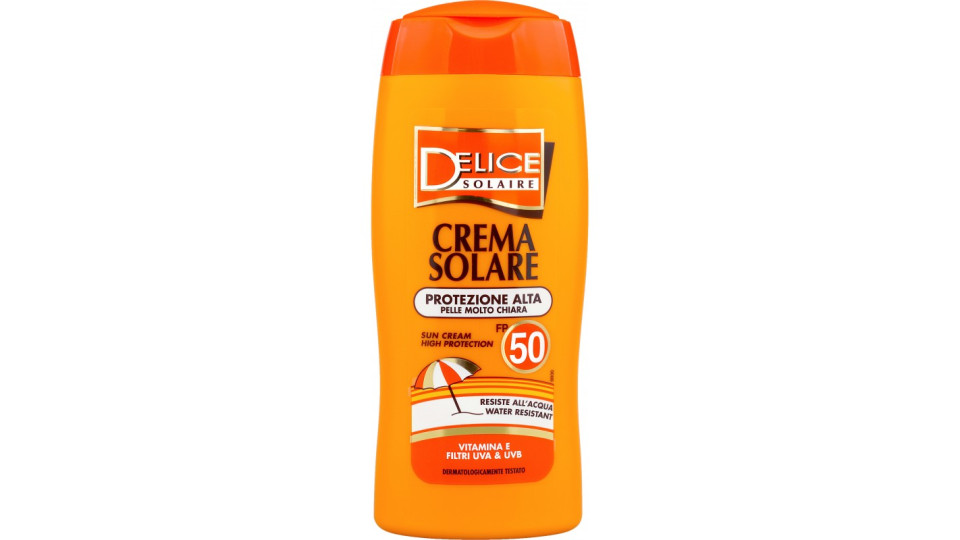 Delice Solaire Crema Solare Protezione Alta Pelle Molto Chiara FP 30 250 ml
