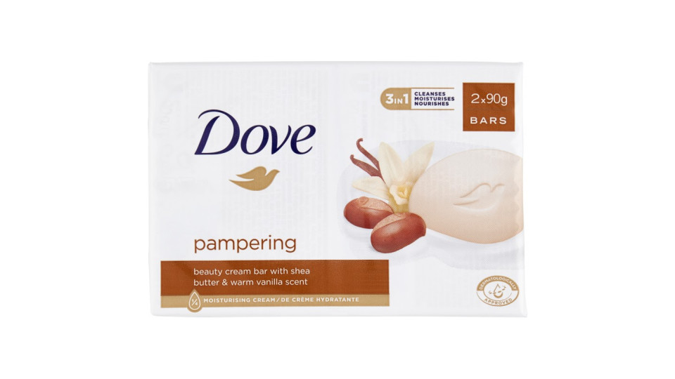 Dove pampering beauty cream bar with shea butter & warm vanilla scent Bars 2 x 90 g