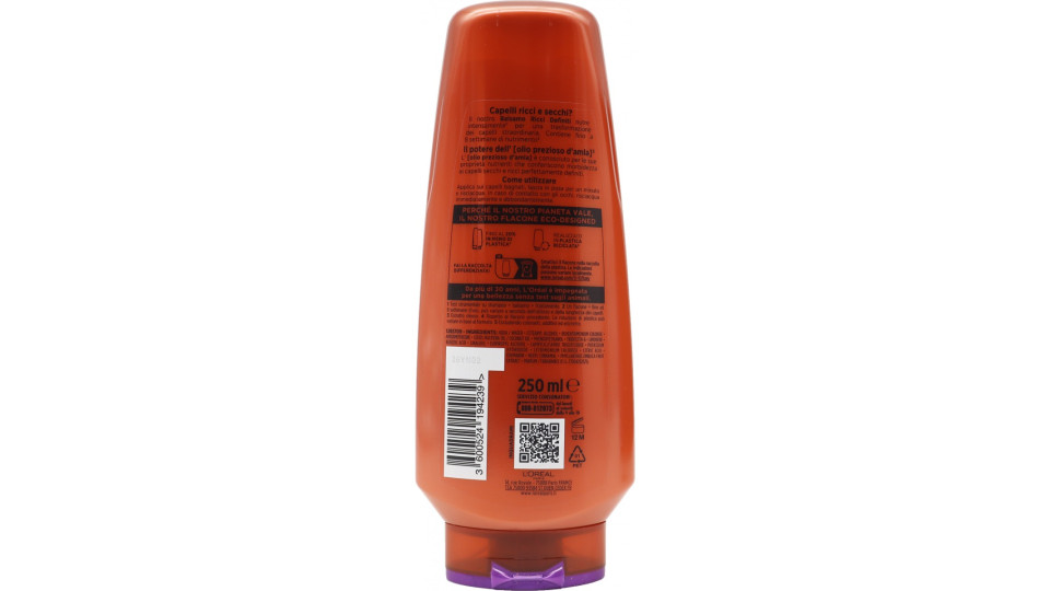 Elvive Olio Straordinario d'Amla Balsamo Ricci Definiti, per Capelli Ricci, Secchi, 250 ml