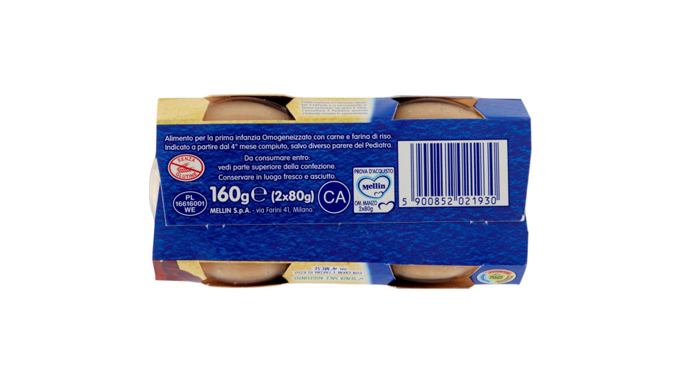 Mellin Ceci 100% Naturale Omogeneizzato 2 x 80 g