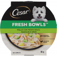 Cesar Fresh Bowls Cibo umido Cane Pollo Patate dolci 85 g