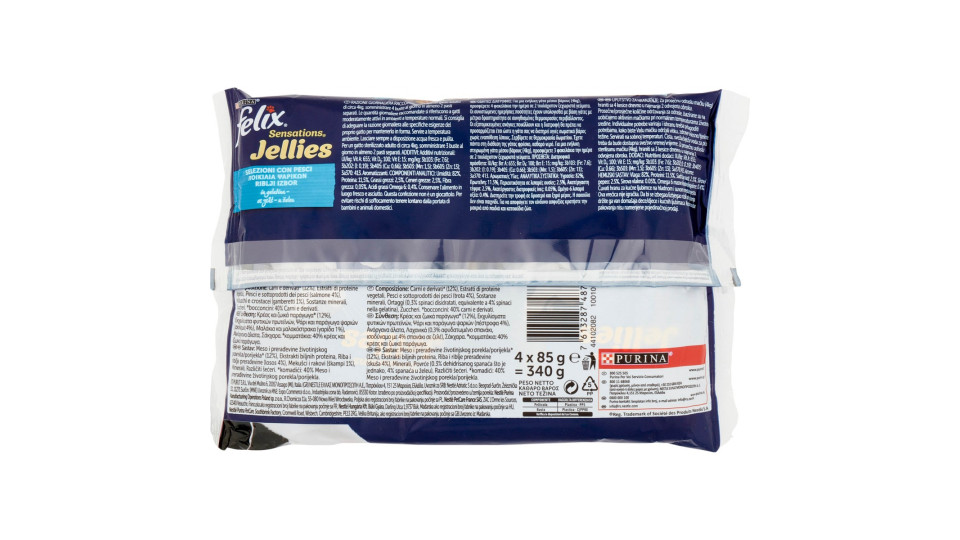 FELIX Sensations Jellies Selezioni con Pesci in gelatina (Salmone & Trota) 4 x 85 g