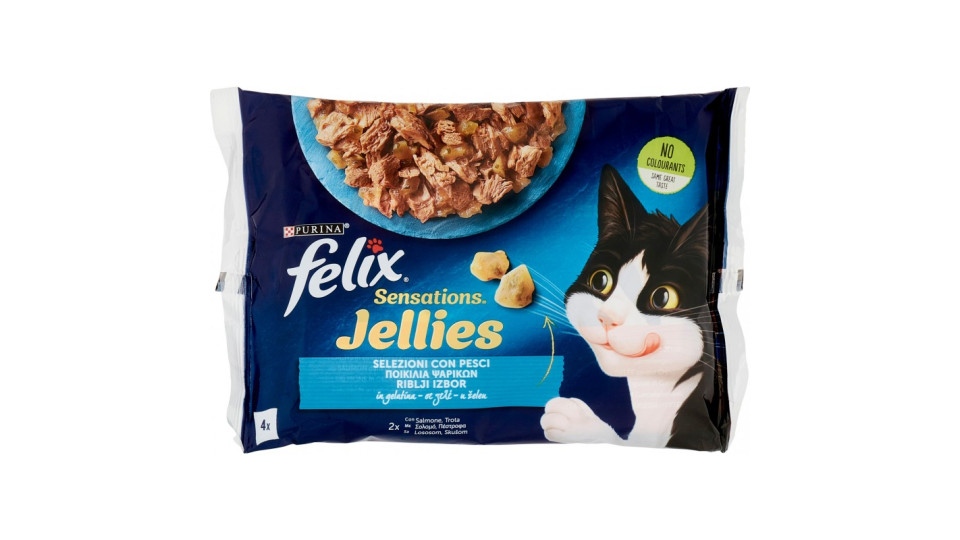 FELIX Sensations Jellies Selezioni con Pesci in gelatina (Salmone & Trota) 4 x 85 g