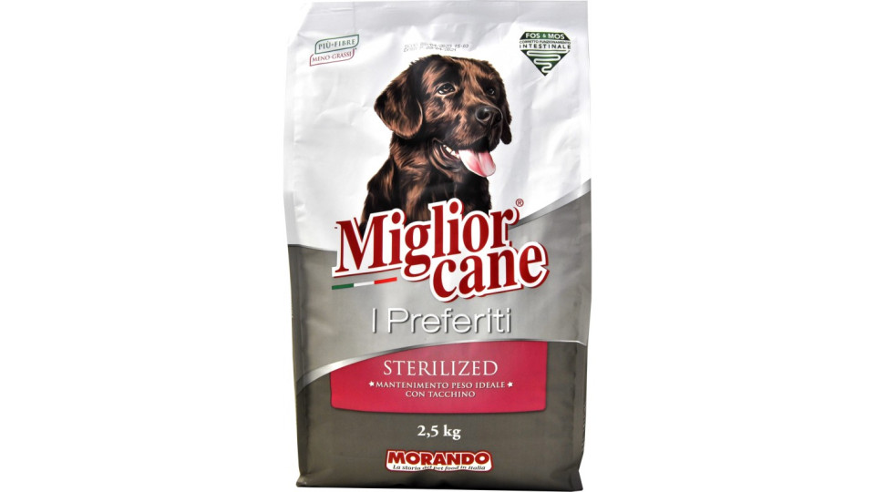 Migliorcane I Preferiti Sterilized Mantenimento Peso Ideale con Tacchino 2,5 kg