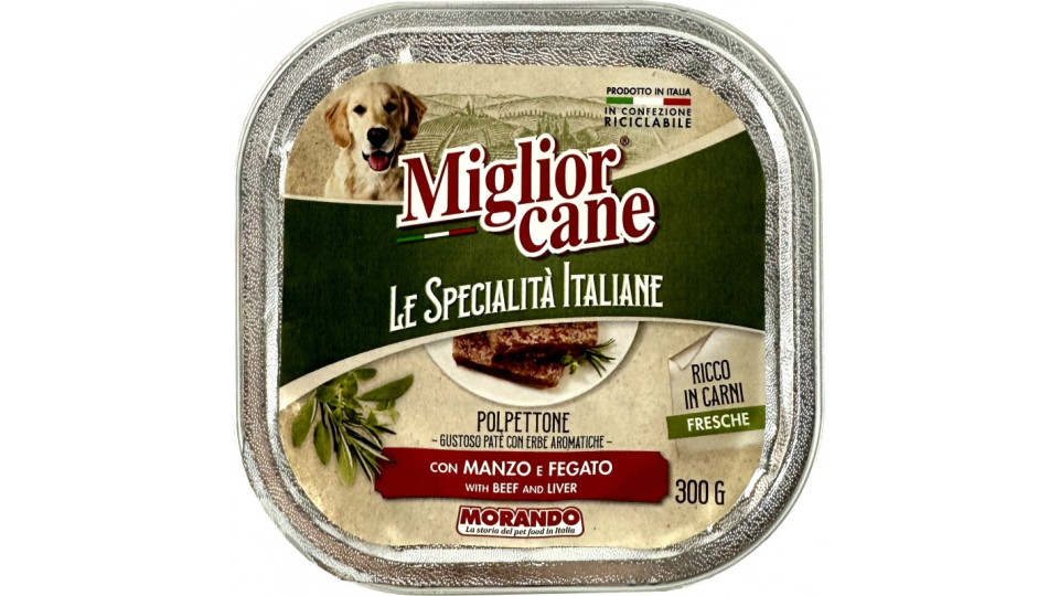 Migliorcane Le Specialità Italiane Polpettone con Manzo e Fegato 300 G