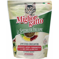 Migliorgatto Le Specialità Italiane Croccantini Manzo, Avena e Barbabietola per Gatto Adulto 400 G