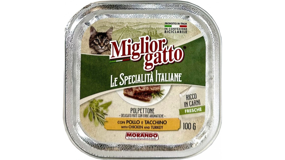 Migliorgatto Le Specialità Italiane Polpettone con Pollo e Tacchino 100 G