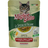Migliorgatto Le Specialità Italiane Zuppetta con Manzo, Piselli e Carote 85 G