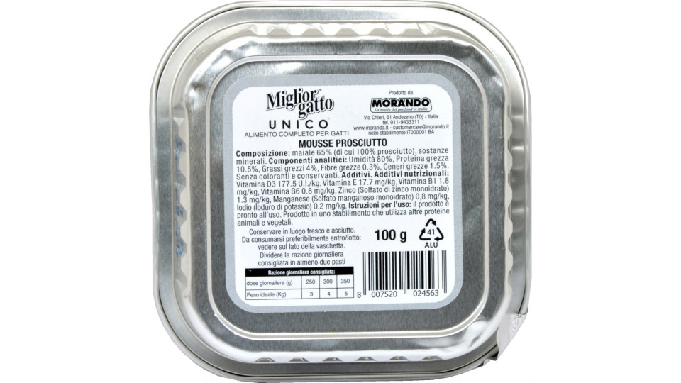 Migliorgatto Unico Deliziosa Mousse Prosciutto 85 g